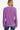 Back view of violet chenille waffle knit sweater with relaxed fit and cozy texture.