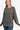 Front view of the cozy round neck long sleeve sweatshirt in classic style, Color Black