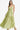 Front view of elegant backless maxi dress with waist cutout, Color Sage