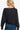 Back view of black sweater with a simple, clean design and long sleeves.