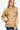 Camel Exposed Seam Sweatshirt with dropped shoulders and a round neck, front view.