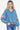 Women's Color Block V-Neck Cropped Sweatshirt front view featuring V-neck and balloon sleeves.