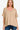 Light Mocha Ribbed V-Neck T-Shirt with a relaxed fit and high-low hem, front view.