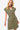 Model wearing Olive Button-Up Sleeveless Dress with pockets and button-up front.