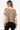 Back view of the olive fuzzy knit top with long sleeves, displaying the cozy, cable-knit design.